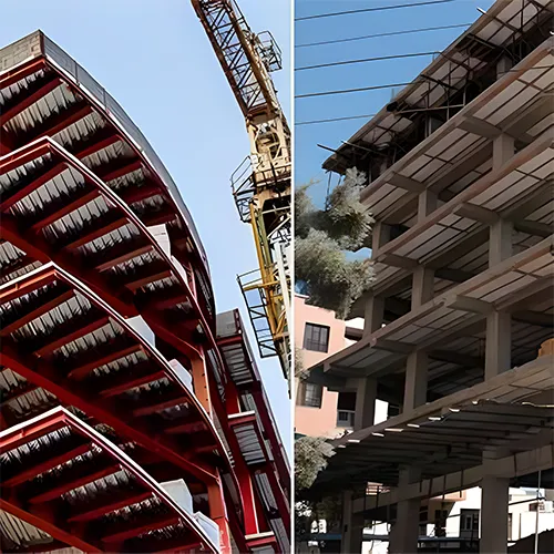 اسکلت فلزی یا بتنی