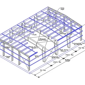 نقشه اسکلت فلزی سوله